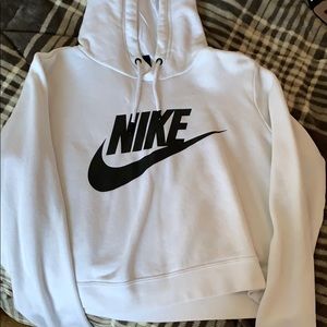 Nike white cropped hoodie